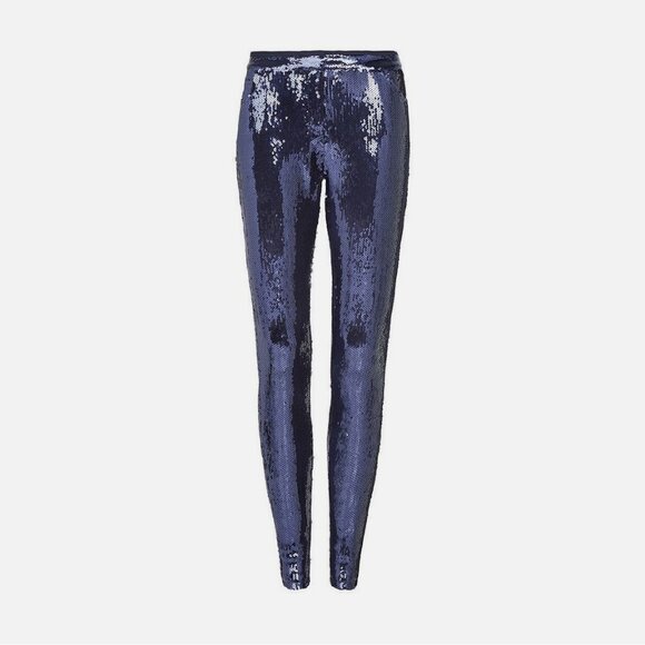 Sass & Bide Vinyl Rendition Blue Sequin Skinny Pant - Picture 3 of 10